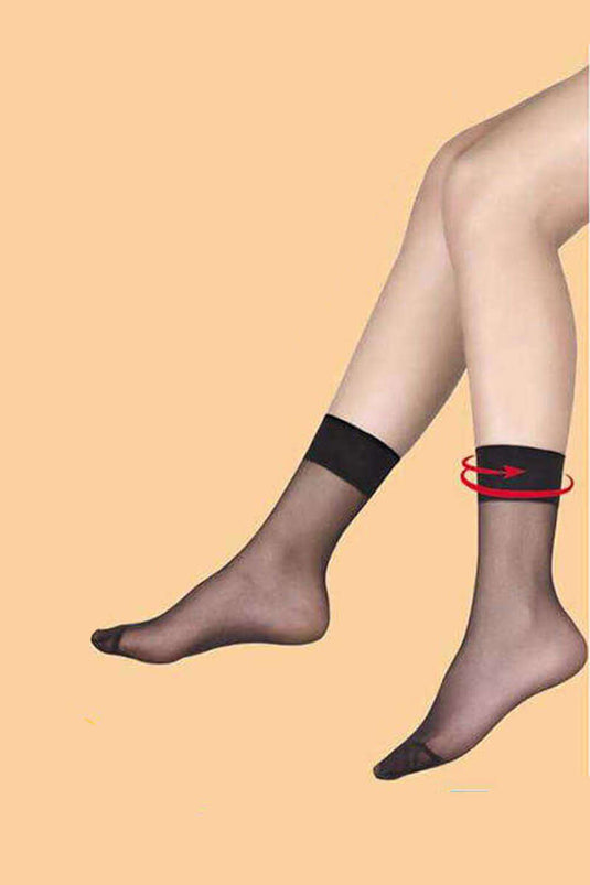 جوارب كاحل رفيعة من Good News 20 Den 500 باللون الأسود