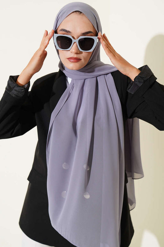 Multi Chiffon Scarf Zaraf Series Slate Grey
