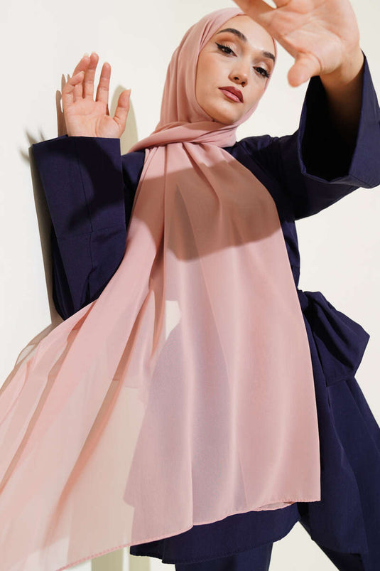 Multi Şifon Şal Zaraf Serisi Pudra