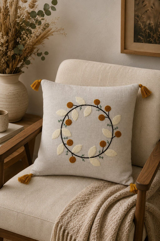 Coussin brodé - Housse de coussin -129