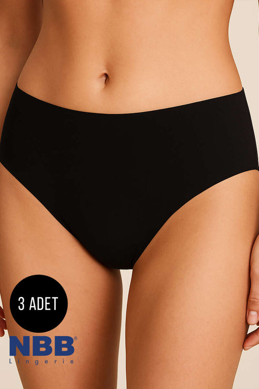 NBB 3-Pack Laser Cut Basic Panties Black
