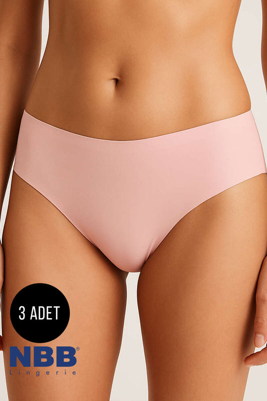 Pack de 3 bragas básicas NBB cortadas a láser de piel de visón negra