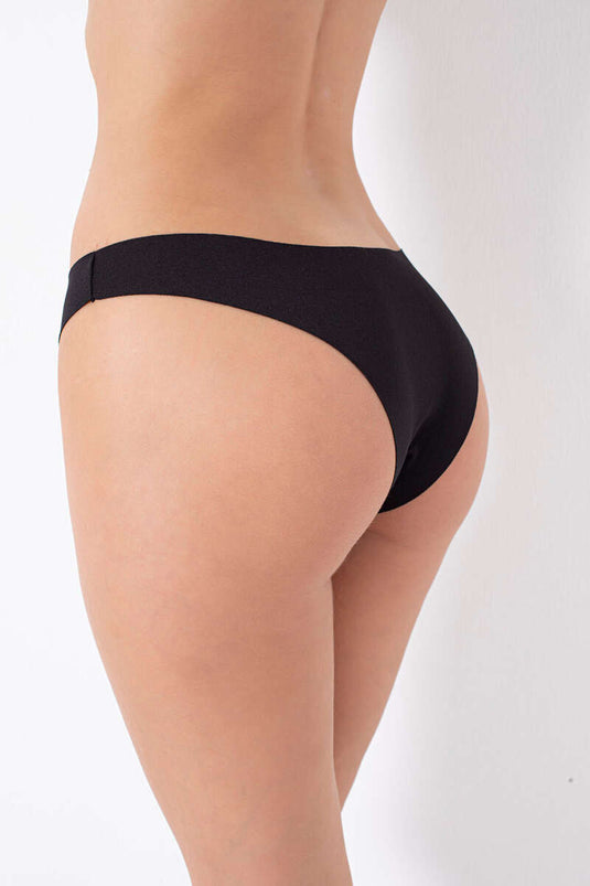 Lot de 3 culottes NBB à découpe laser en V, effet vison noir