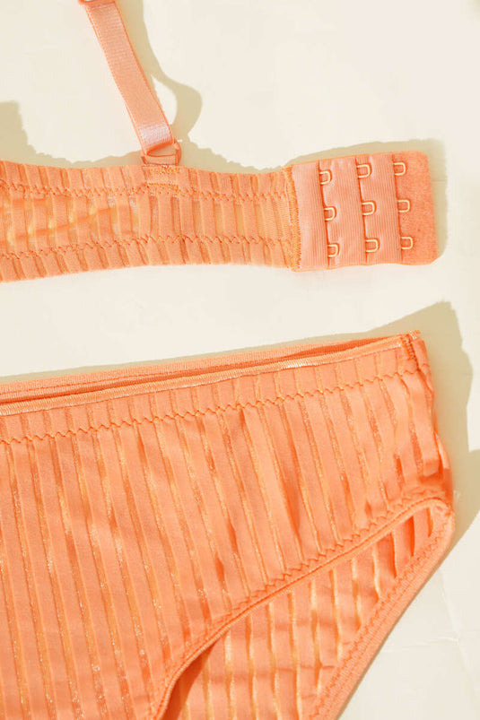 Ensemble soutien-gorge et brassière NBB rayés transparents sans rembourrage rose