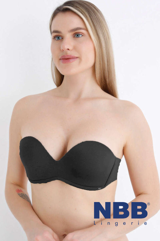 NBB Strapless Padded Non-wired Bra Black