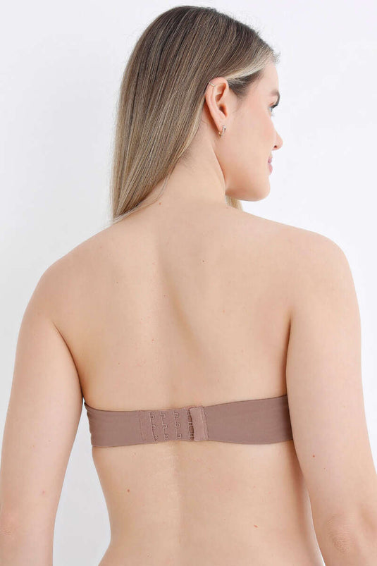 Soutien-gorge sans bretelles rembourré et sans armatures NBB couleur vison