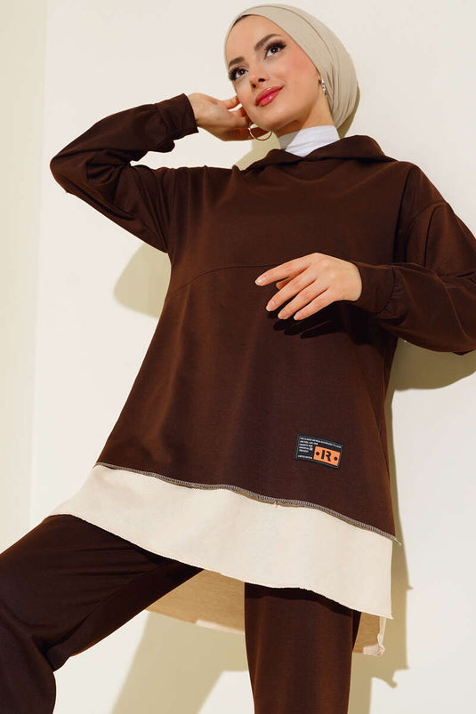 Neon-detaillierter Doppelanzug in Braun