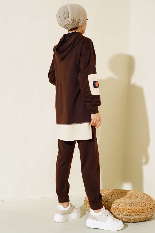 Neon-detaillierter Doppelanzug in Braun