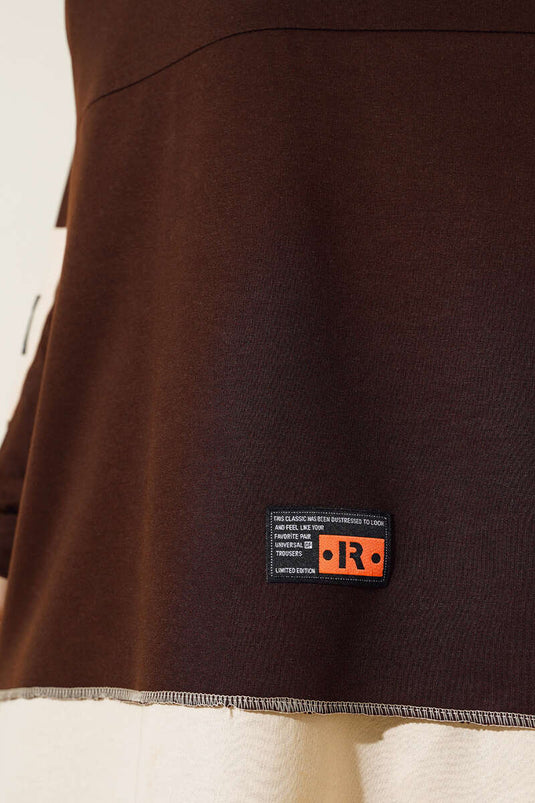 Neon-detaillierter Doppelanzug in Braun