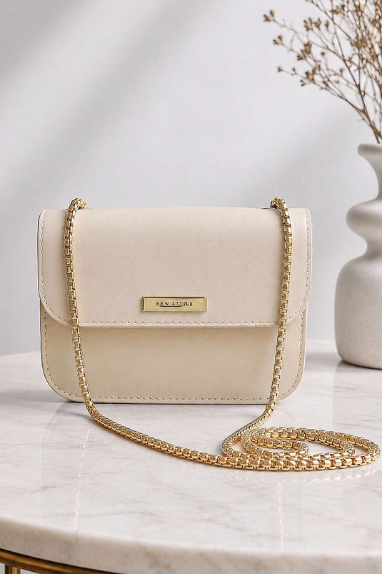 New Style Armored Women's Handbag Cream