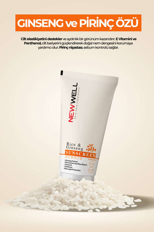 Nouveau écran solaire Well Rice & Ginseng SPF50+ Crème solaire au riz 50 ML
