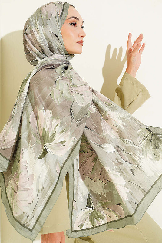 Écharpe En Bambou À Motifs Nilüfer Vert Menthe