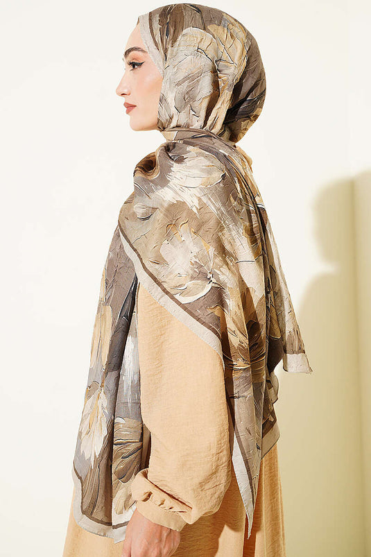 Écharpe En Bambou À Motif Nilüfer Marine