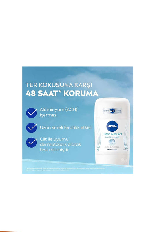 Nivea Fresh Natural 48 Hour Ocean Extracts Women's Stick Deodorant 50 ml