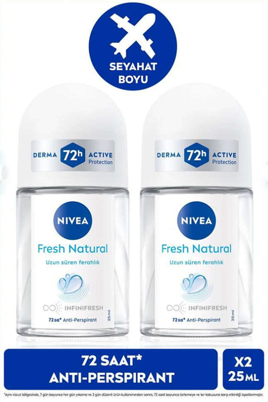 Nivea Roll-On 25ML+25ML Vorteilspaket Fresh Natural
