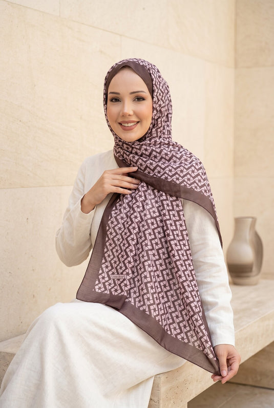 سلسلة شالات نورا بنقشة القهوة