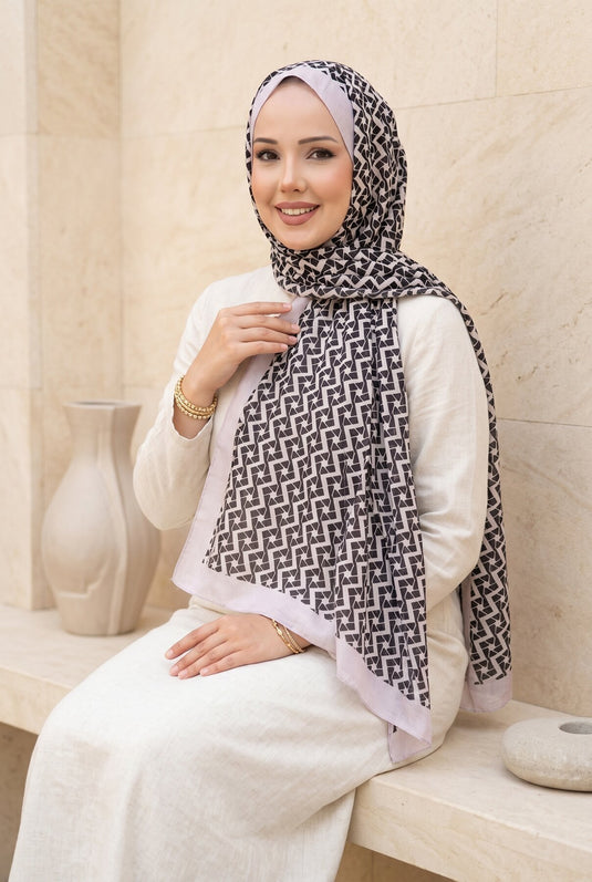 سلسلة شالات نورا بنقشة بودرة