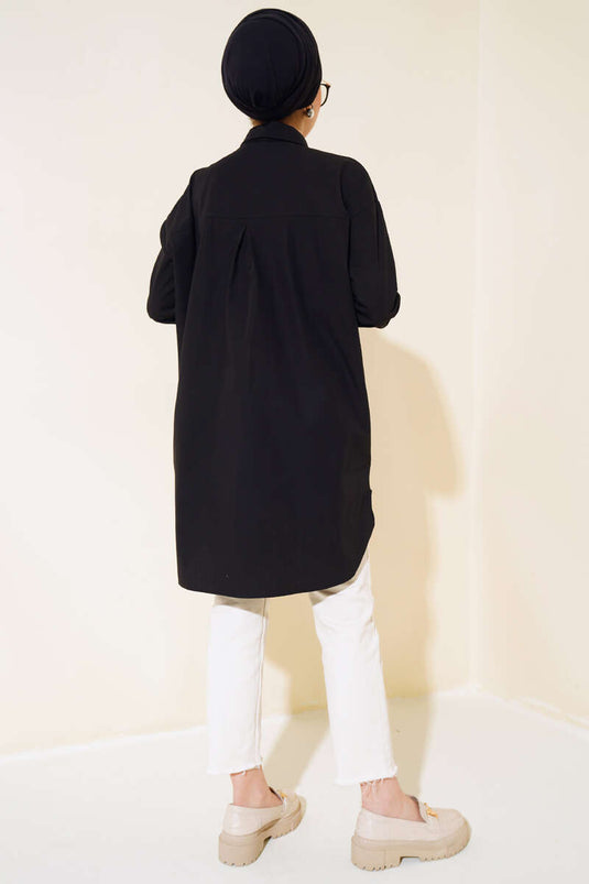 Tunique Epaule Perle Pierre Noir