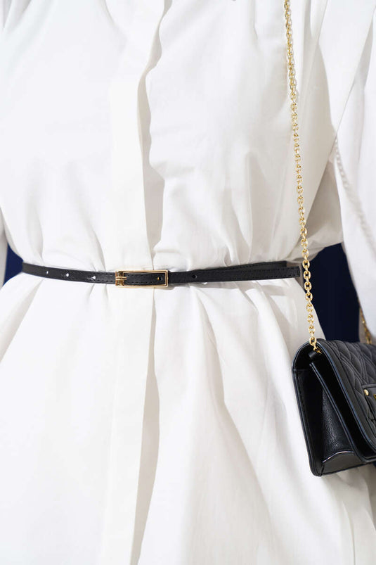 Chemise ceinturée à plis aux épaules écru