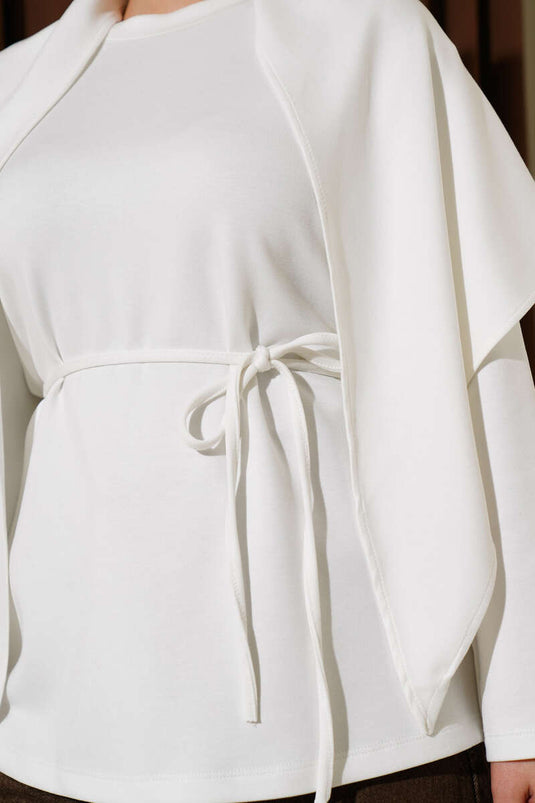 تونيك لون كريمي مع وشاح كتف أوموز