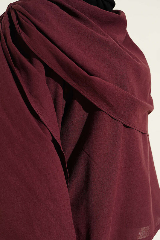 Omuz Şallı Vual Bluz Bordo