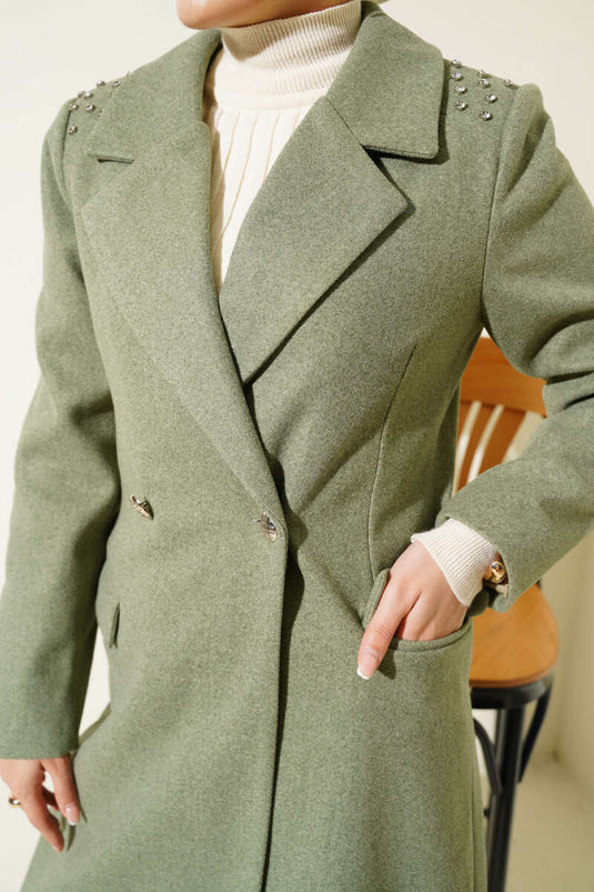 Manteau d'épaule Stoned Çağla Vert