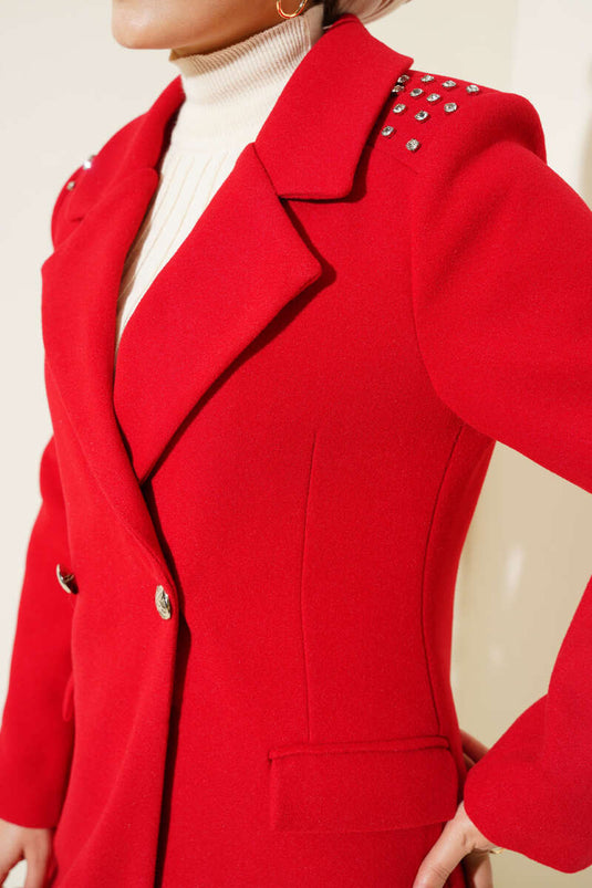 Manteau Épaule Stoned Rouge