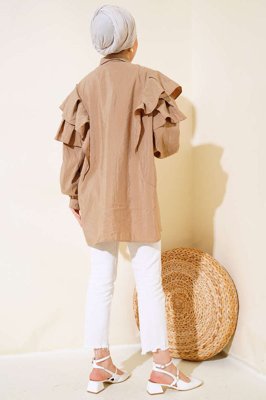 Lagdelte skuldre Tunika Latte