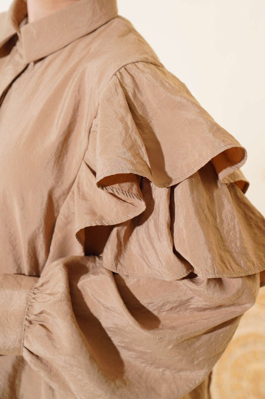 Lagdelte skuldre Tunika Latte