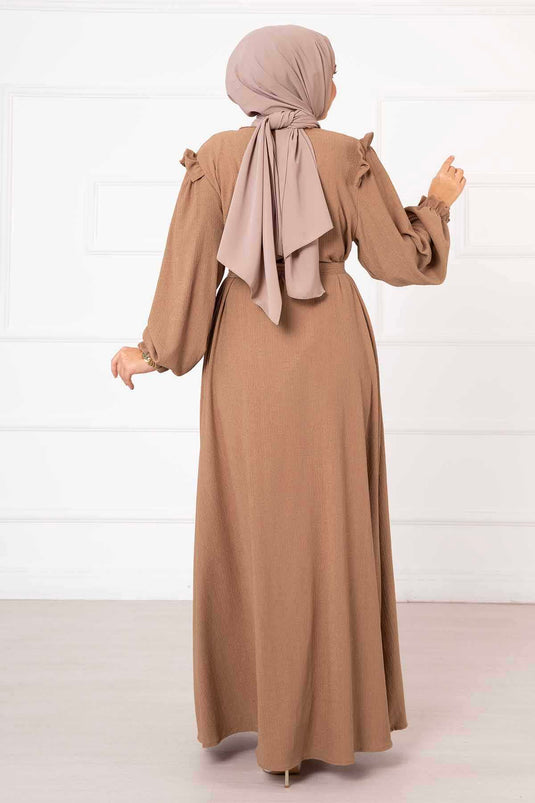 Frill Detailed Cape Camel