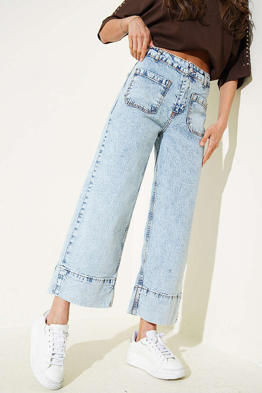 Ön Cepli Weite Jeanshose Hellblau
