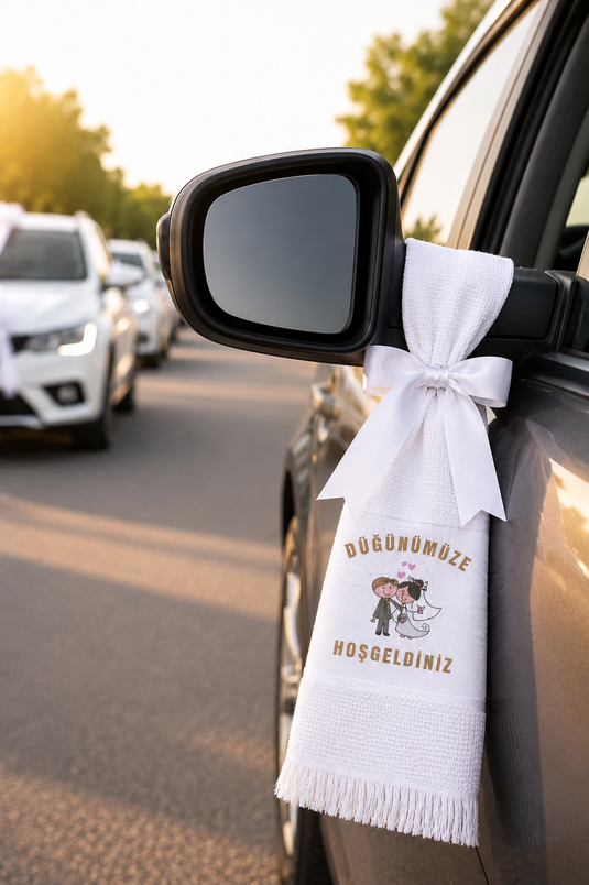 Zwölfer-Set Mini-Hochzeitshandtücher Weiß