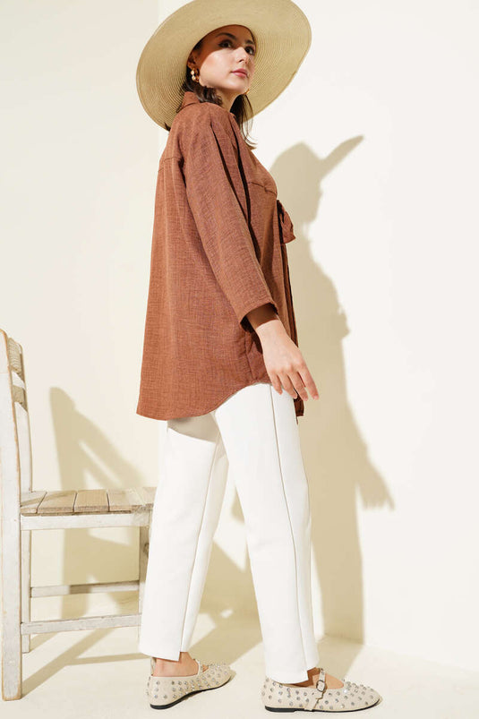 Önden Bağlamalı Kimono Kahve