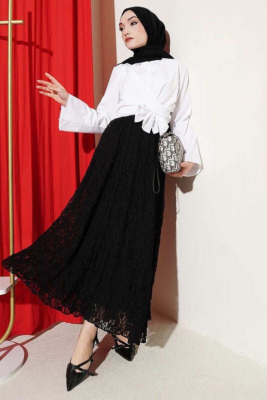 Camicia corta bianca con chiusura frontale