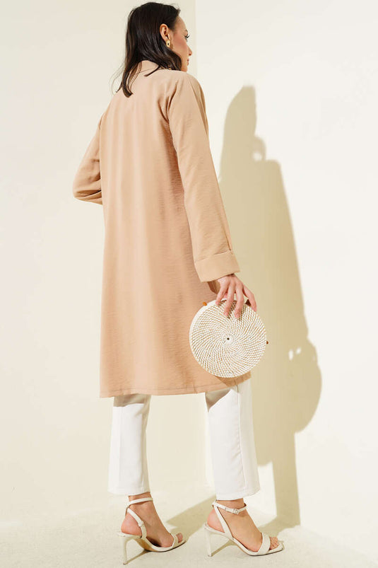 كارديجان لاتيه مفتوح من الأمام بجيوب