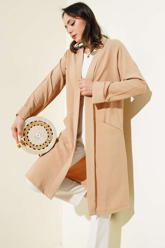 كارديجان لاتيه مفتوح من الأمام بجيوب