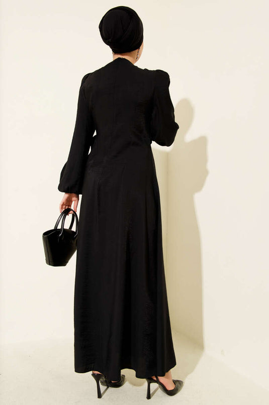 Black Dress with Front Tie Detail