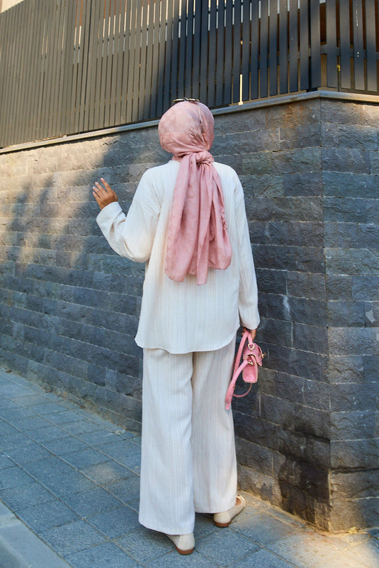 Ensemble deux pièces kimono avec détail noué sur le devant