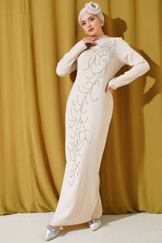 Plus Size Dress with Stones on the Front