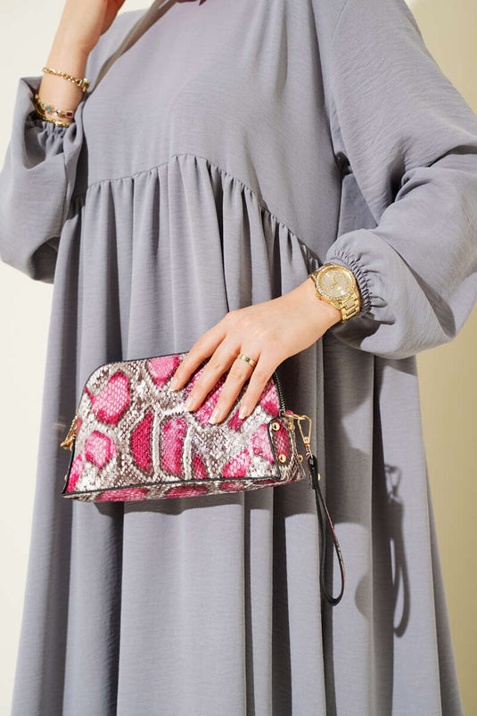 Grey Dress with Gathered Front and Elasticated Ankles