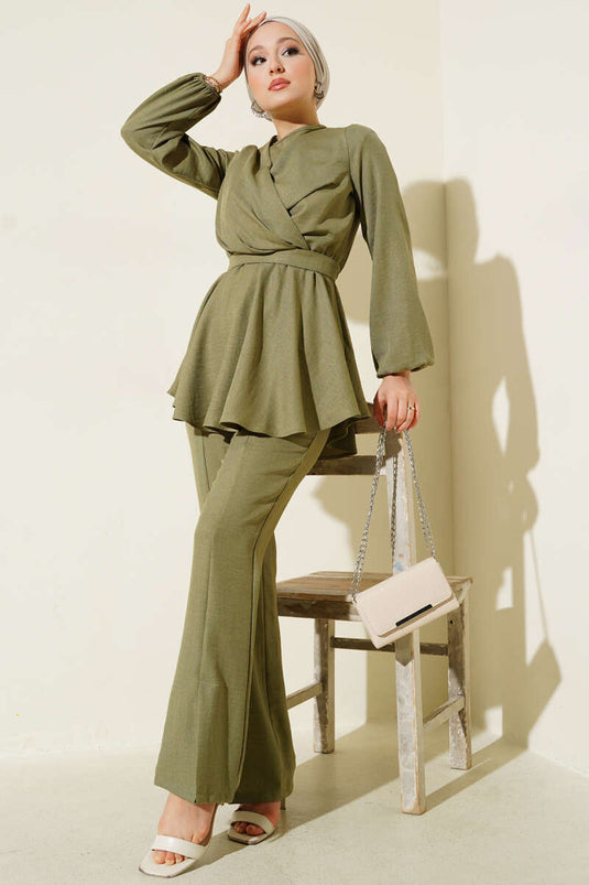 Önü Çapraz Kuşaklı İkili Takım Çağla Yeşili