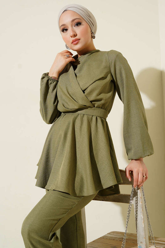 Önü Çapraz Kuşaklı İkili Takım Çağla Yeşili