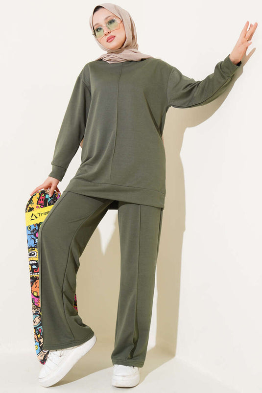 Costume croisé basique kaki