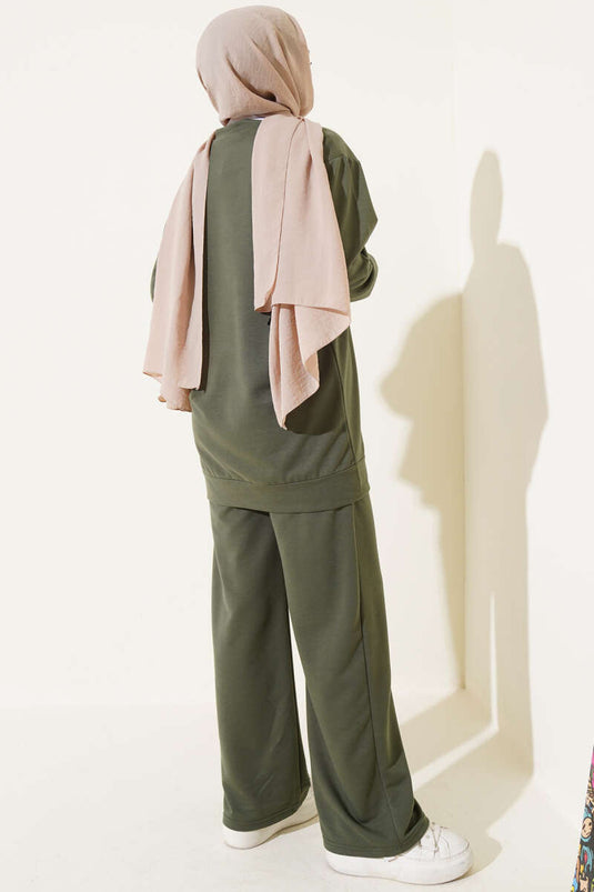 Costume croisé basique kaki