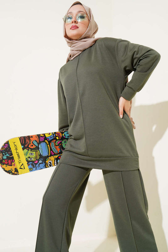 Costume croisé basique kaki