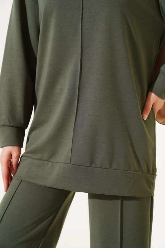 Costume croisé basique kaki