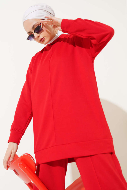 Önü Çımalı Basic İkili Takım Kırmızı