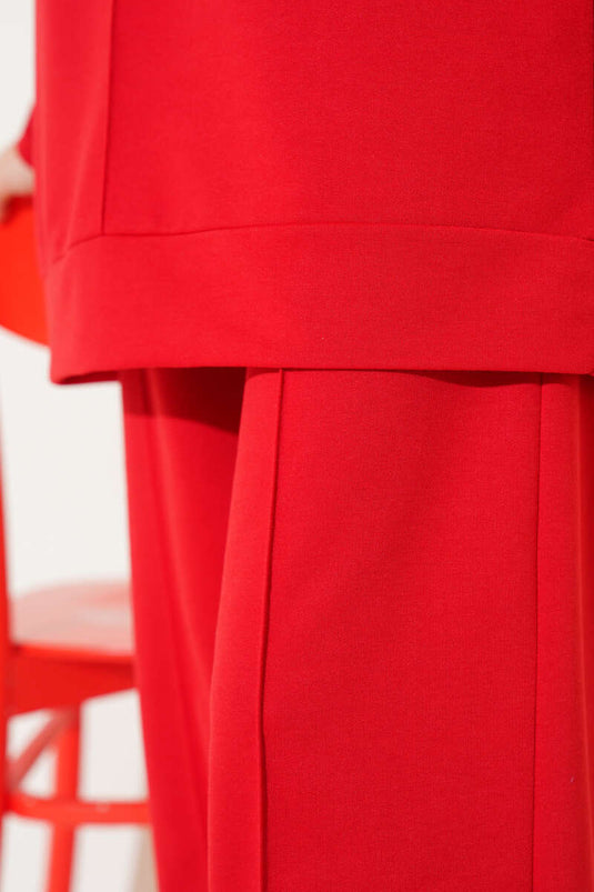 Önü Çımalı Basic İkili Takım Kırmızı