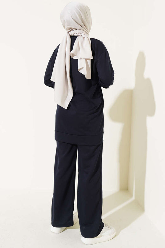 Önü Çımalı Basic İkili Takım Lacivert