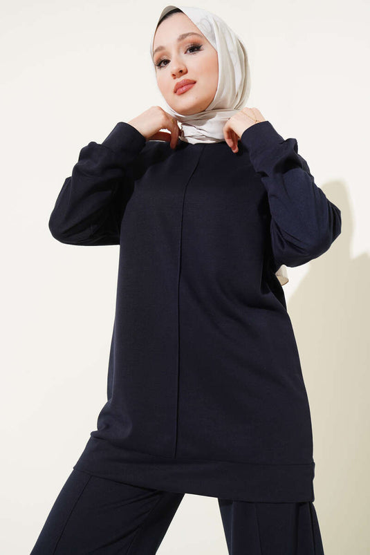 Önü Çımalı Basic İkili Takım Lacivert